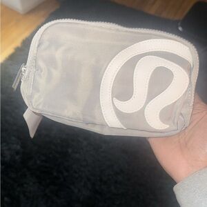 Gray and White Lululemon Fanny pack